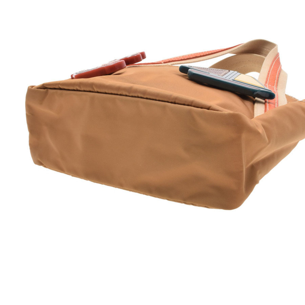 PRADA tote bag brown ostrich leather brooch - Picture 5 of 11